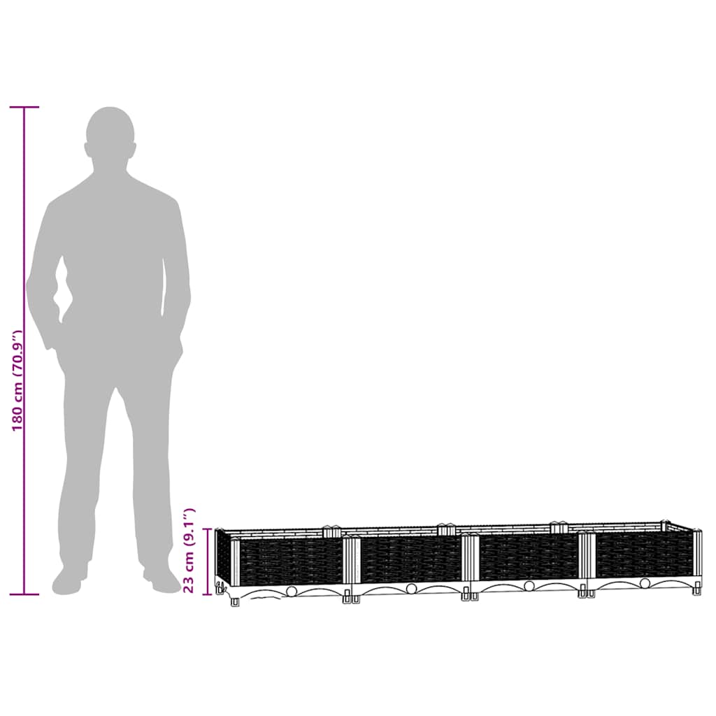 Hochbeet 160x40x23 cm Polypropylen